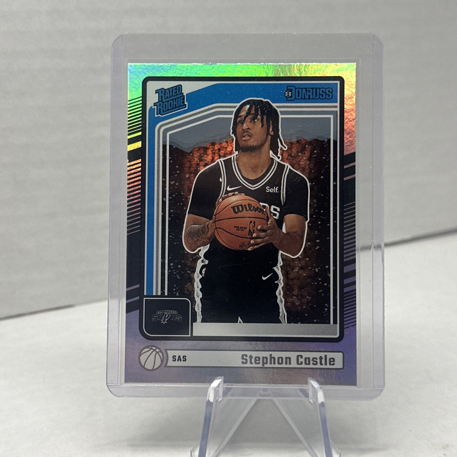 2024-25 Panini Donruss Rated Rookie (RC) Stephon Castle #244 Holo Winter Spurs
