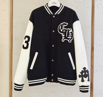 Chrome Hearts Eagle Varsity Jacket White Black 67OO9L6T 154710277 [U]