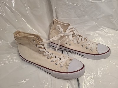 Unbranded Hi-Top Sneakers White Canvas Casual Shoes Men's Size 8.5 New w/o Box