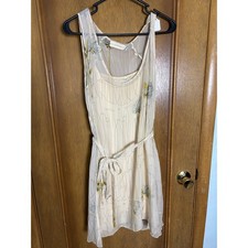 Love and Liberty Sheer Floral Midi Dress Tie waist Boho Cottagecore size M