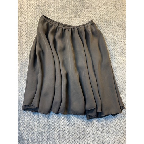 Body Wrappers Black Chiffon Ballet Dance Skirt Sheer Pull On Made in USA M-L