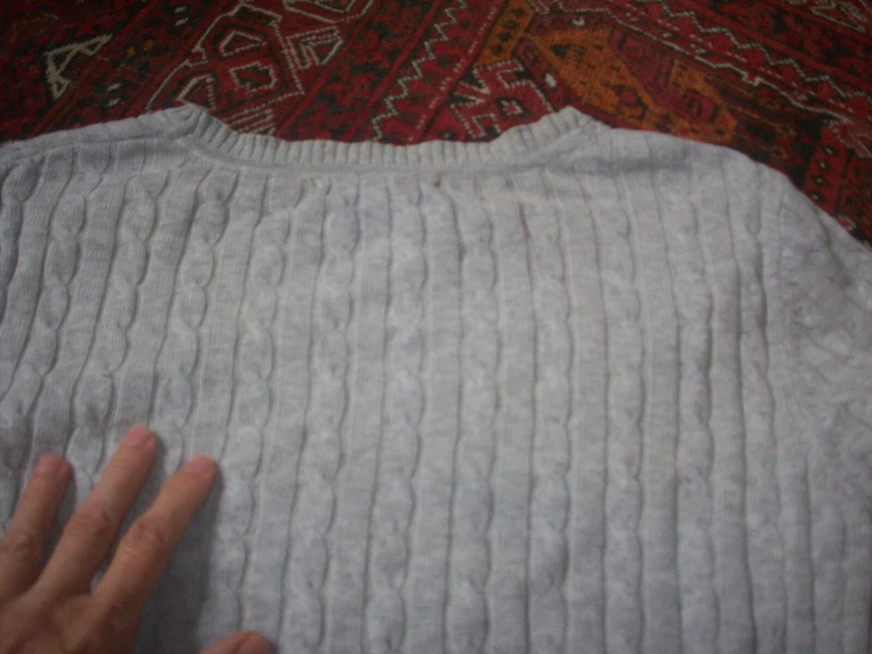 Suéter Merona Vintage Mujer Grande Cuello Redondo Pullover Manga Larga Acanalado, Defectos Foto 4 de 4