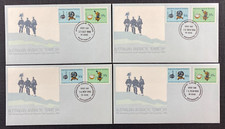 1984 1985 75th Anniversary South pole Expedition 4 x AAT FDC Base Cancels