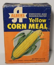 1950s Vintage Albers Corn Meal Box Albers Milling Company Los Angeles California