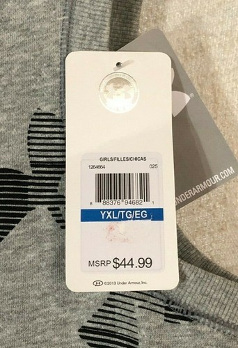 NWT Under Armour Girl's Kaleidalogo All Season Gray Full Zip Hooded Vest~X-Large - Picture 2 of 5