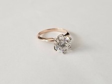1.90 Carat Moissanite 6 Prong Solitaire Ring 10K Gold Charles&Colvard