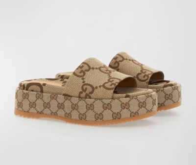 Gucci Angelina Platform Slide Sandals Cushion Size 40 EU/9**FAST SHIPPING $318*''