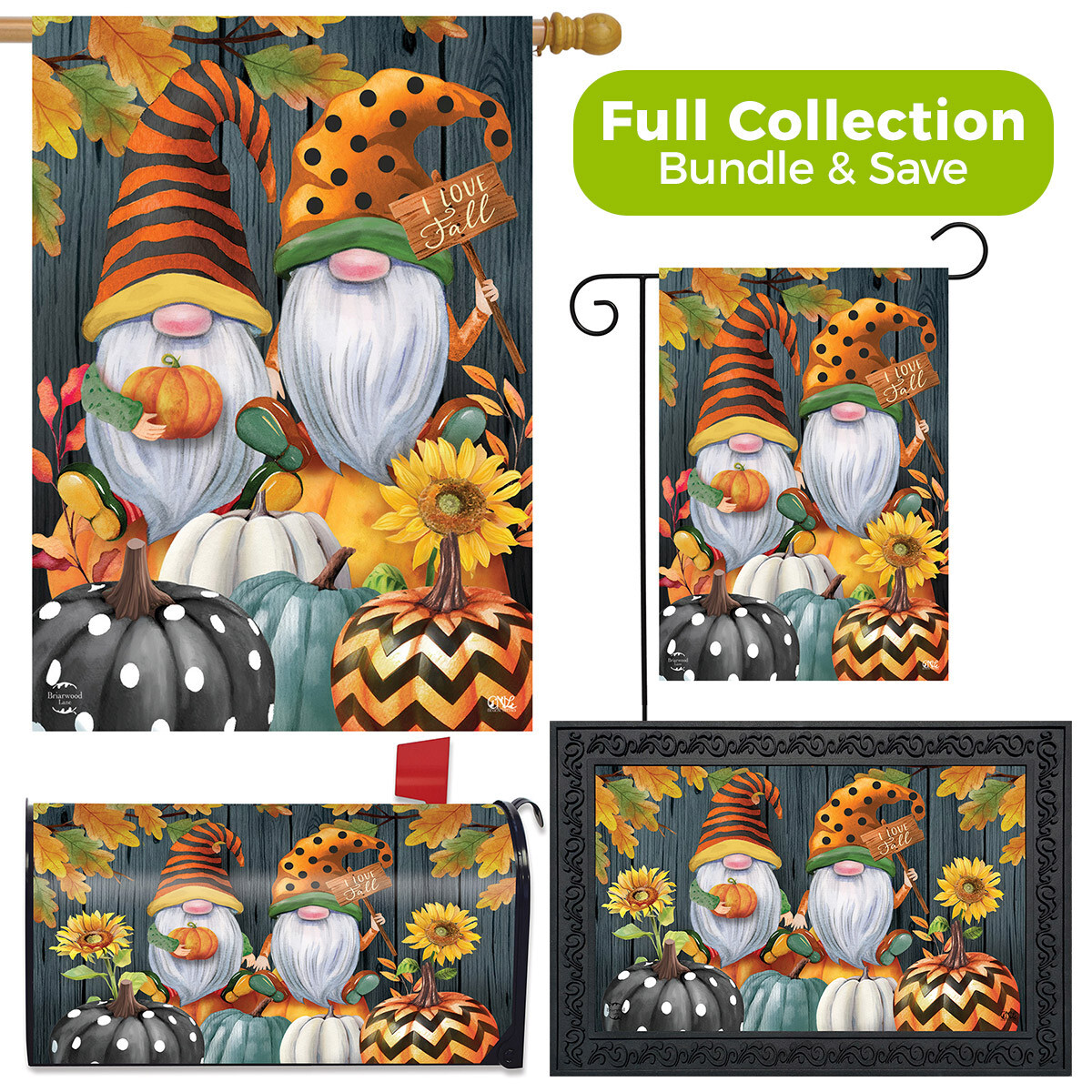 Briarwood Lane Thanksgiving Gnomes Humor Garden Flag - 12.5x18" Polyester Seasonal 10 thumbnail image