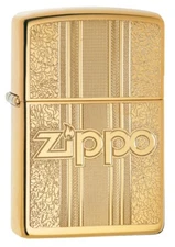 Zippo and Pattern Design High Polish Brass Windproof Pocket Lighter, 29677