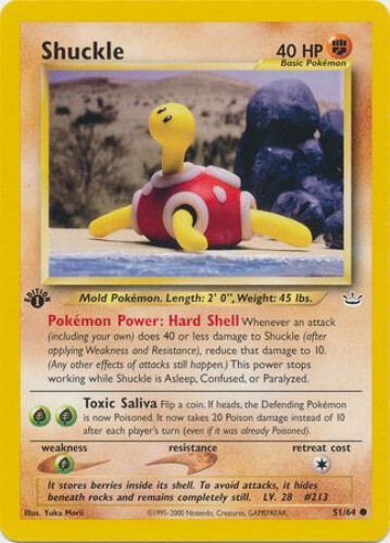 Pokemon Card - Neo Revelation 51/64 - SHUCKLE (common) **1st Edition** - NM