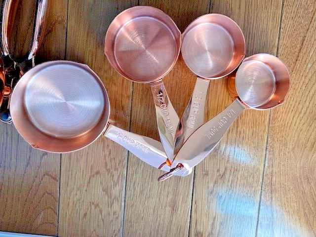 8 Piece Copper Kitchen Utensil Set Tools Cups Tongs Can Cork