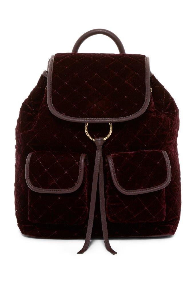 VINCE CAMUTO Glenn Diamond Quilted Velvet Tassel Flap Pocket 
