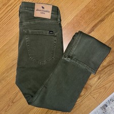Abercrombie Kids Green Jeans Feel Like Sweatpants Skinny Stretch Slim 15/16 Kids