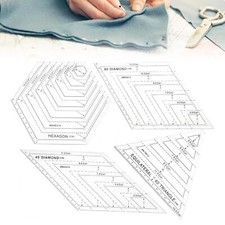 4Pcs Quilting Ruler, 60  Triangle  Diamond, 45  Diamond, Hexagon Shape Template