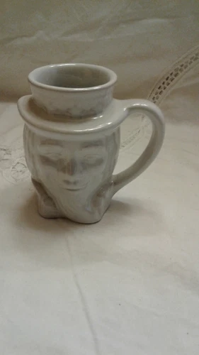 FRANKOMA POTTERY 1976 TOBY MUG #600 WHITE UNCLE SAM BICENTENNIAL 4 1/4"