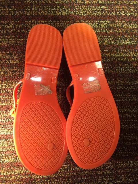 Tory Burch Women's Orange Mini Miller Jelly Sandals Flats Flip Flops Thong | eBay