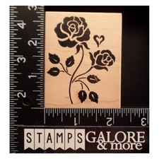 Great Impressions Rubber Stamps F151 SHADOW ROSE LEAVES GARDEN FLOWERS 2817
