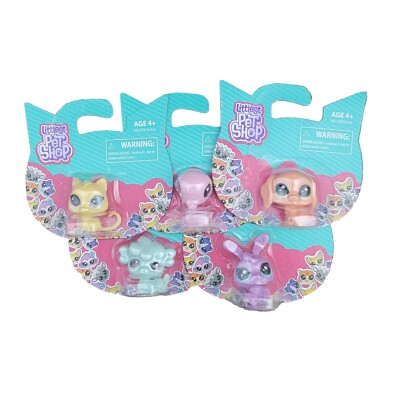 5 Littlest Pet Shop LPS 1'' Mini Pet Figures Dog Cat Lamb Bunny Bird Girl Gift