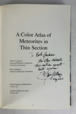 A Color Atlas of Meteorites in Thin Section – Signed by Marvin