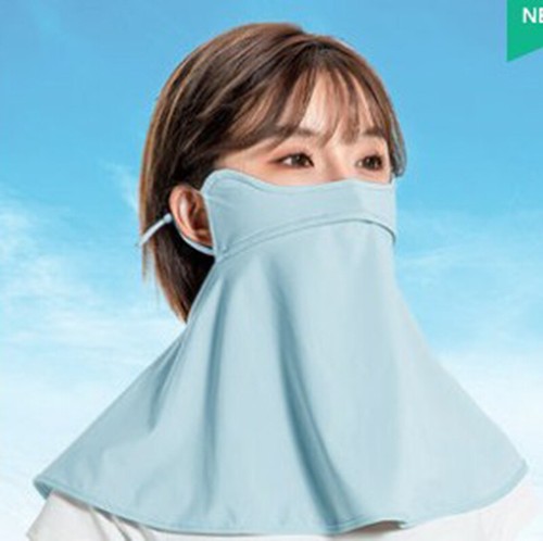 Anti-UV Face Shield Cover Faux Silk face Veil Sunproof Breathable Neck Guard - Picture 16 of 16