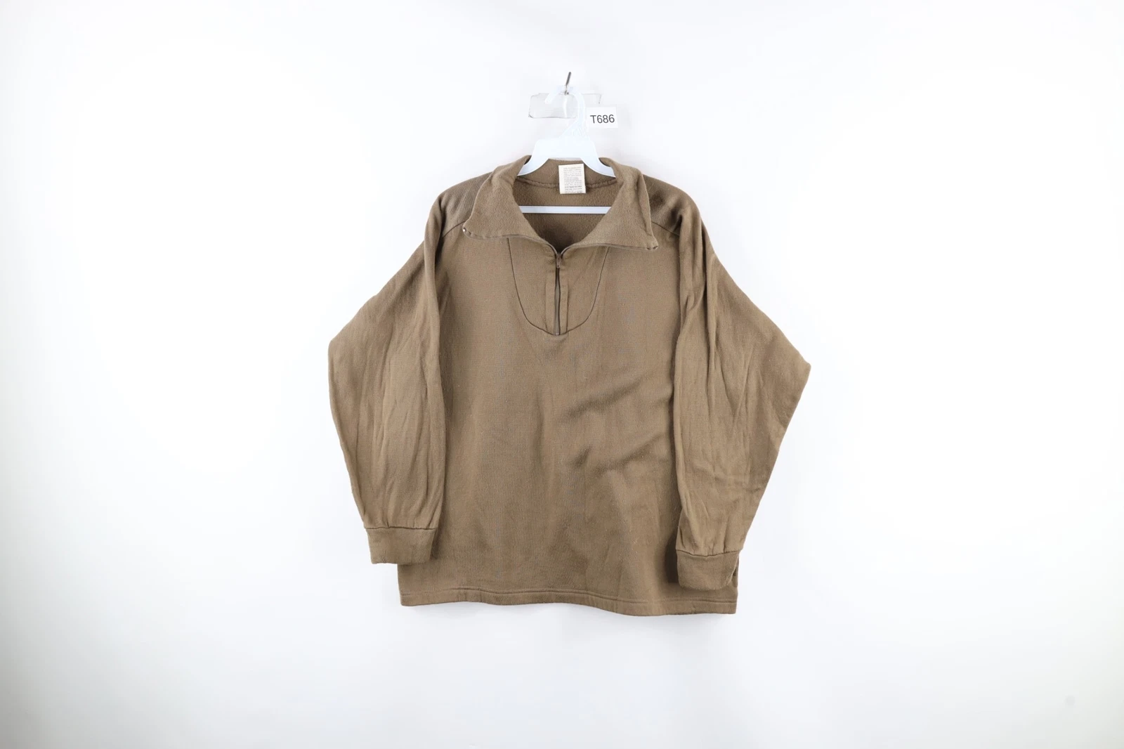 Vtg Mens Large Distressed Military Issue Cold Weather Undershirt Sweatshirt USA