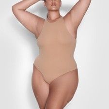 New Women's SKIMS Ochre Fits Everybody Sleeveless High Neck Bodysuit Size Plus2X