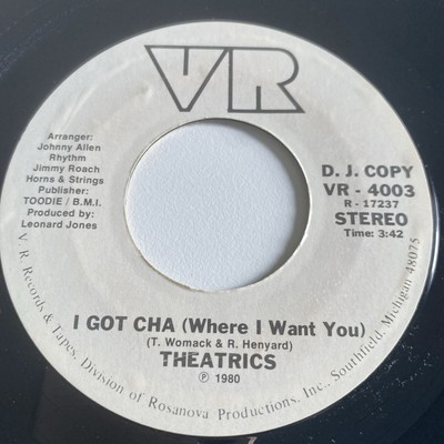 THEATRICS ~ We Got A Love / I Got Cha - VR modern soul 45 PROMO 