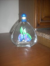 bottiglia liquore in vetro dipinta a mano