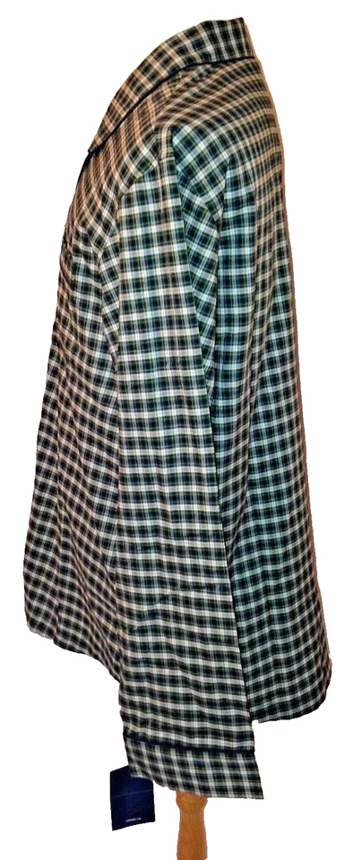 Lands End Para Hombres Azul Cuadros Manga Larga Botón Pijama Top PJ Camisa Talla L 42-44 NUEVO Foto 4 de 4