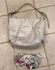 Nicoli Women’s Satchel Hobo Bag Purse White Genuine Leather Made In Italy