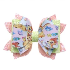 Pre-cut 3" faux leather hair bow PREMIUM DIY KIT Bambi deer