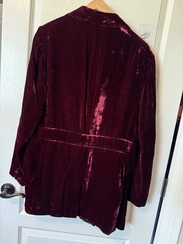 Broadway Tuxedo Burgundy Velvet Jacket Slim Fit Groom Prom Dinner Tuxedo Blazer - Picture 5 of 6
