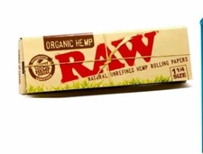 RAW Organic 1 1/4 Rolling Paper - 1 PACK - 1.25 Natural Cigarette Papers+ 