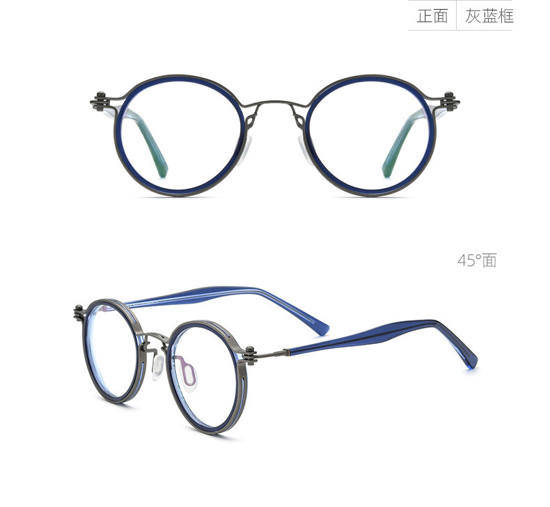 Brand Designer Acetate Round Eyeglass Frames Japanese style Retro