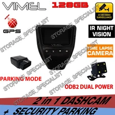 Dashcam Security Parking Guard 128GB GPS Time Lapse OBD2 Car Vimel Hardwired