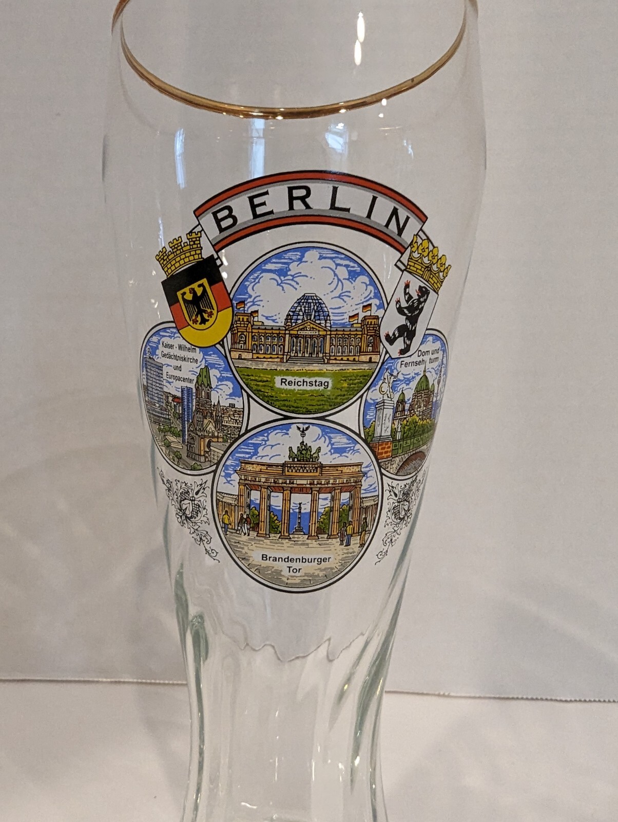 Vintage German Souvenir Beer Glass, From Berlin Excellent Used
