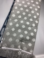 ENVOGUE 2 KITCHEN TOWELS HOME GRAY NAVY BLUE DOTS 100 COTTON NWT