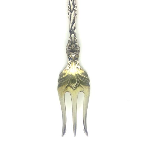 Antique 1902 Whiting Mfg. Co. Sterling Silver Oyster Fork - Lily - Picture 3 of 9