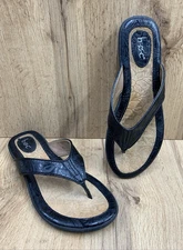 B.O.C. by Born Womens Zita Thong Toe Sandal Shoes Black Tooled Adult Size 9 M