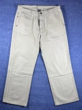 Patagonia Jeans Mens 35x29 Khaki Stand Up Pants Canvas Double Knee Vintage
