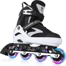 Kids Adjustable Flashing Inline Skates for Boys Girls and Adults with Full Li...