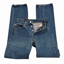 VTG Levis 501 Jeans Size 24x28 Blue Straight Button Fly Dark Wash Denim 1970s