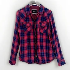 Rails Kendra Plaid Flannel Shirt Top Cabincore Button Up Red Blue Size Small