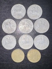 Lot Of 10 Spain Coins - 8 1940s Ten Centimos - Aluminum Coin - 2 1944 1 Pesetas