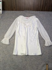 NWT Oscar De La Renta Pink Label Intimates White Night Shirt Dress Large Bridal