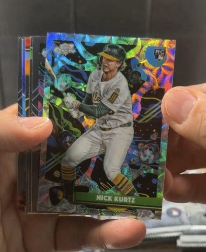 2025 Topps Chrome Cosmic Nick Kurtz Nucleus Refractor RC Athletics 183