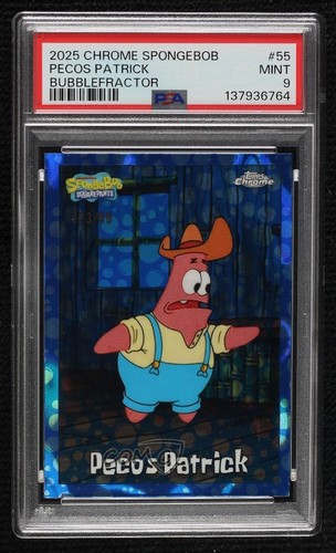 2025 Topps Chrome Spongebob 25th BubbleFractor 23/99 Pecos Patrick #55 15wb