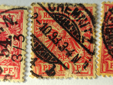Deutsches Reich- Reichs Post definitive series 1889-1900 red 10 pf - blue 20 pf