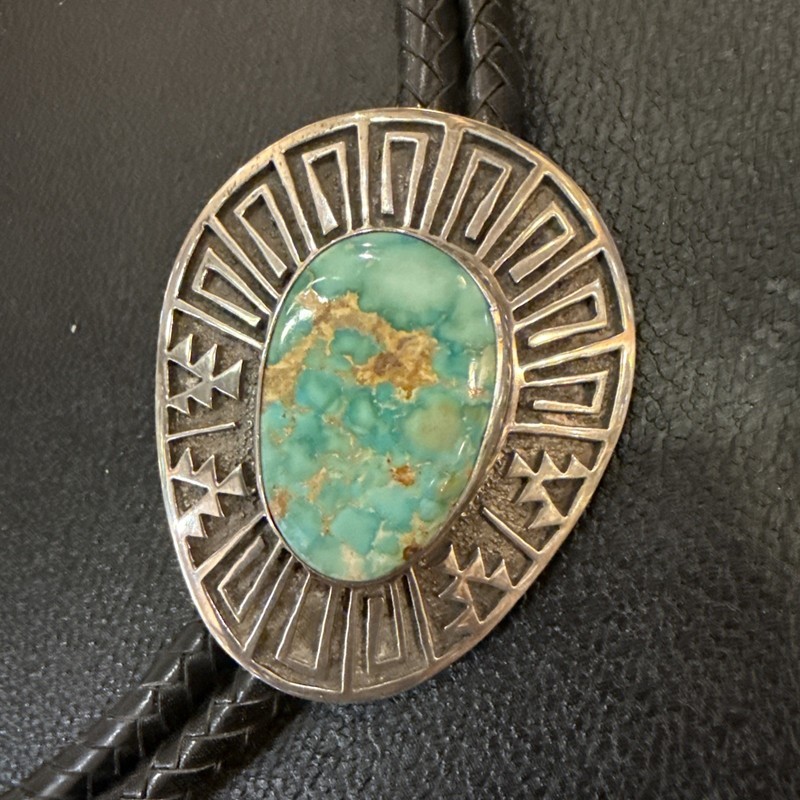 Tommy Jackson  large sterling & Variscite bolo