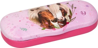 COPPENRATH DIE SPIEGELBURG brillenetui hartschale kinder mit Putztuch Pferdemotiv Mädchen Pferdefreunde